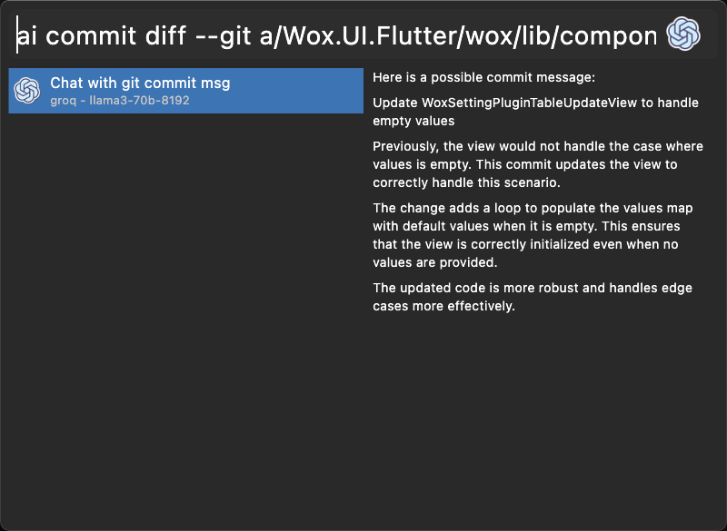 AI git msg