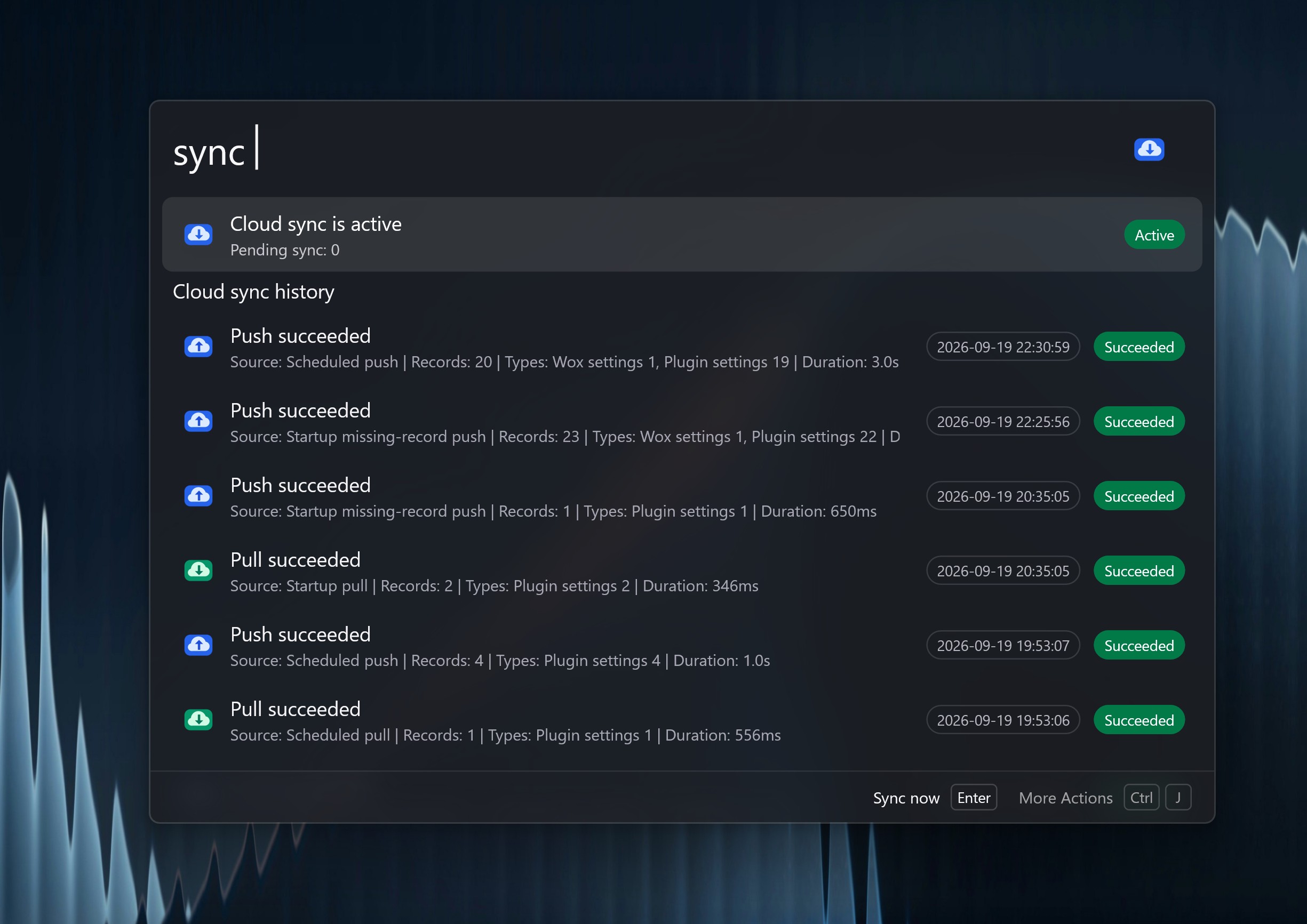 The Cloud Sync plugin