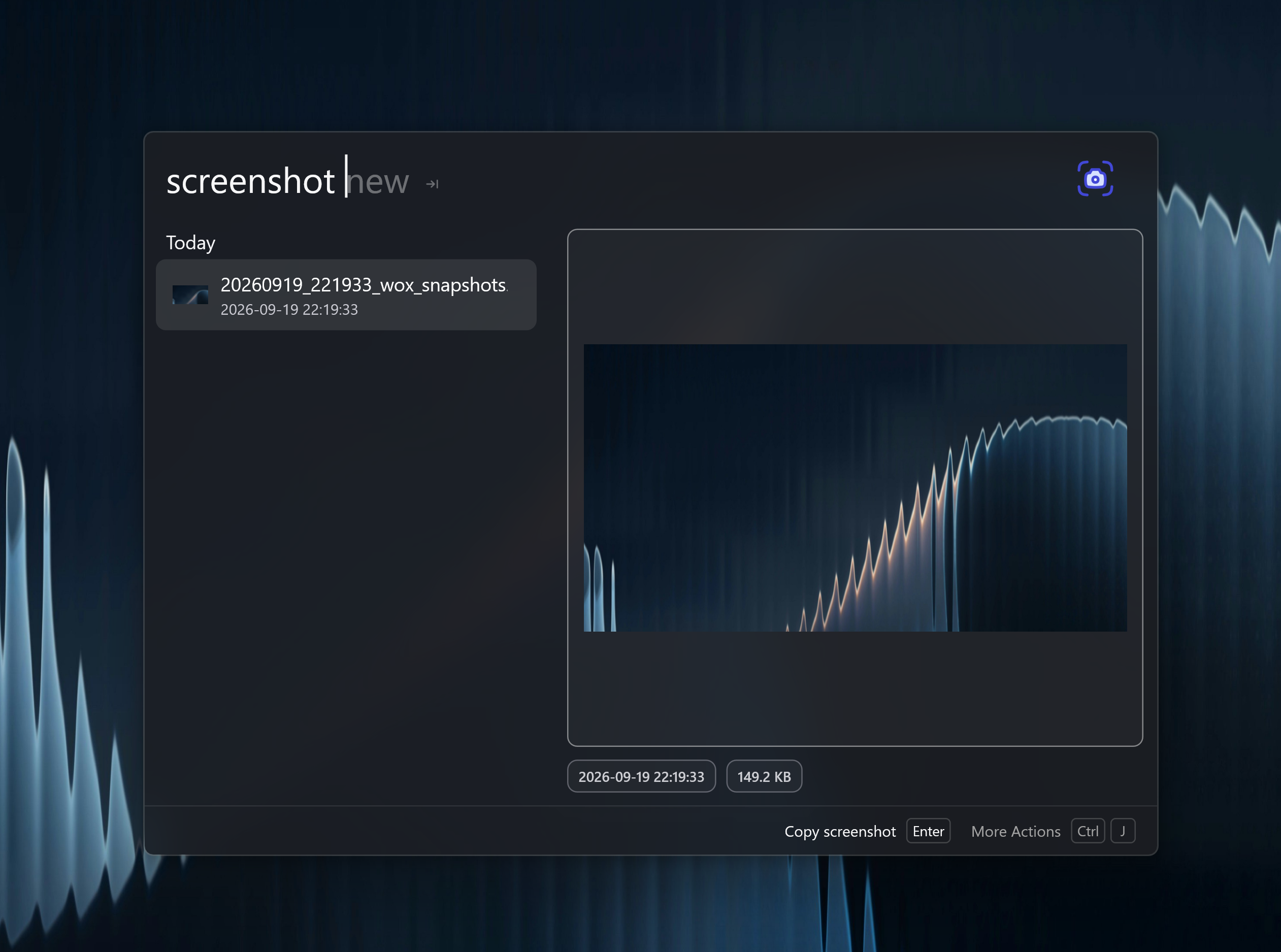 Screenshot capture in Wox